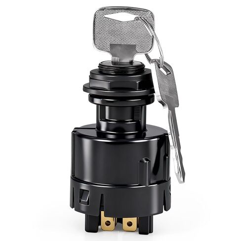 مفتاح تشغيل الإشعال 25150-GB00A مع مفتاحين - متوافق مع رافعة شوكية Nissan/UniCarriers (أمثلة منصة 1F2: P1F2A25DU FD10–30 Segment)، 4 مواضع، أطراف مسطحة in Kuwait