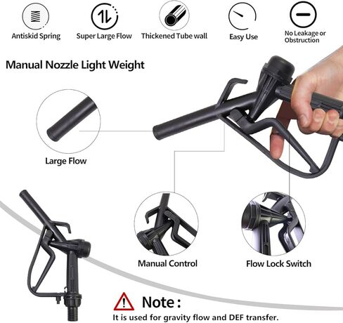 مضخة نقل وقود الديزل 12 فولت 13GPM، خرطوم شفط 6.5 قدم وخرطوم تفريغ 13 قدم للديزل/الكيروسين، مع فوهة وتركيبات in Kuwait