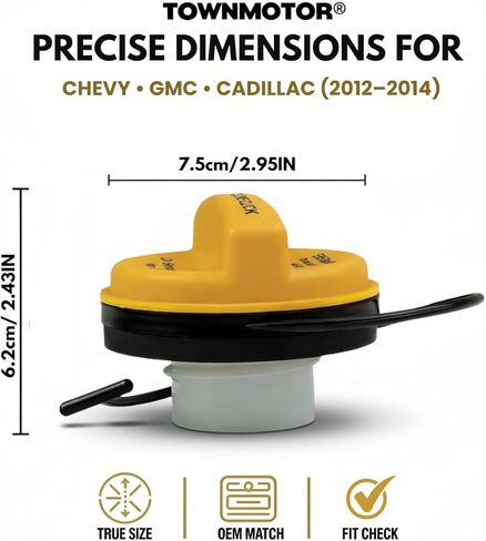 غطاء الوقود GT347 20962524 - غطاء غاز بديل لسيارة Chevy Silverado 1500/2500/3500 HD، Avalanche، Tahoe، Suburban؛ جي إم سي سييرا/يوكون XL؛ كاديلاك إسكاليد/ESV/EXT (2012-2014) - OEM Fit in Kuwait