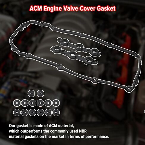 Upgrade ACM Valve Cover Gasket Set Compatible with BMW Vehicle 2002-2006 325Ci 325i 325 xi 330Ci 330i 525i 530i X3 X5 Z4 2.5L 3.0L, Replace#11121437395, 11121726537, 11129070532 - Leak-Proof in Saudi Arabia