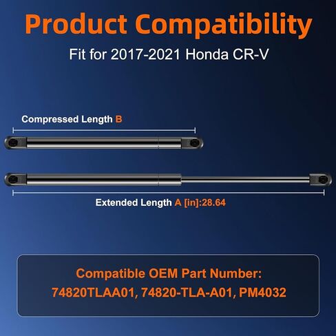الكمية (2) دعم رفع بديل لبوابة رفع السيارة Honda CR-V CRV 2017-2021 فتحة خلفية للباب الخلفي بدون طاقة، دعامة صدمات صندوق السيارة استبدال OE# 74820-TLA-A01، 74870TLAA01 in Saudi Arabia