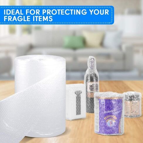Dasen Bubble Cushioning Wrap Rolls for Packing Moving, 12 Inch x 72 Feet Total Perforated Every 12" Easy Tear Durable Air Bubble Roll for Shipping Packaging Materials Supplies (White) in Saudi Arabia