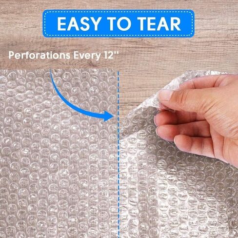 Dasen Bubble Cushioning Wrap Rolls for Packing Moving, 12 Inch x 72 Feet Total Perforated Every 12" Easy Tear Durable Air Bubble Roll for Shipping Packaging Materials Supplies (White) in Saudi Arabia