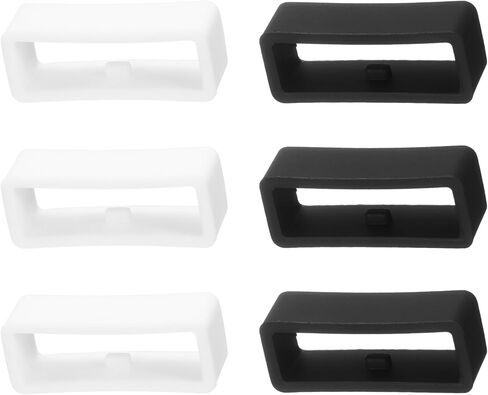 HARFINGTON Silicone Watch Band Loops 22mm Replacement Watch Strap Holder Retainer Wristwatch Strap Fastener Rings for Wristband, Black/White in Saudi Arabia