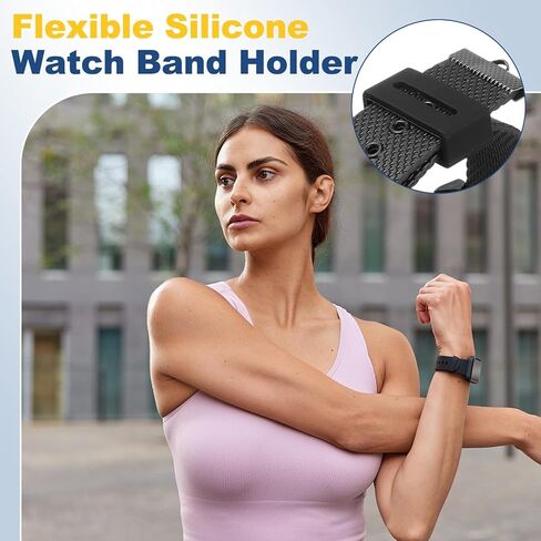 HARFINGTON Silicone Watch Band Loops 22mm Replacement Watch Strap Holder Retainer Wristwatch Strap Fastener Rings for Wristband, Black/White in Saudi Arabia