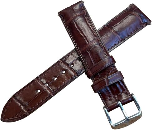 Quick Release Genuine Alligator Leather Watch Strap Band, Real Crocodile Skin Watch Band Business Casual Universal Genuine Leather Watch Strap Replacement Band Strap Men Women in Saudi Arabia