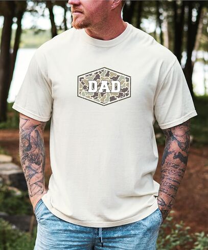 Dad Camo Shirt for Men Grandpa Graphic Tee Papa Unisex Military Camouflage Print T-Shirt - Each Saying Sold Separately in Saudi Arabia