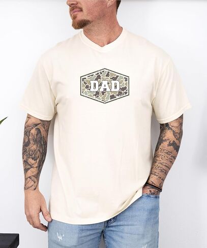 Dad Camo Shirt for Men Grandpa Graphic Tee Papa Unisex Military Camouflage Print T-Shirt - Each Saying Sold Separately in Saudi Arabia