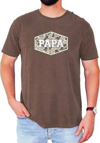 Dad Camo Shirt for Men Grandpa Graphic Tee Papa Unisex Military Camouflage Print T-Shirt - Each Saying Sold Separately in Saudi Arabia