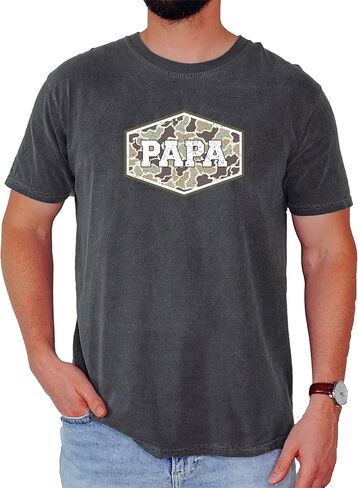 Dad Camo Shirt for Men Grandpa Graphic Tee Papa Unisex Military Camouflage Print T-Shirt - Each Saying Sold Separately in Saudi Arabia