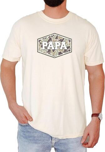 Dad Camo Shirt for Men Grandpa Graphic Tee Papa Unisex Military Camouflage Print T-Shirt - Each Saying Sold Separately in Saudi Arabia