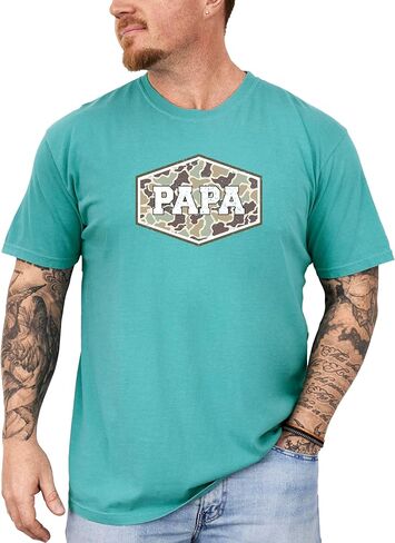 Dad Camo Shirt for Men Grandpa Graphic Tee Papa Unisex Military Camouflage Print T-Shirt - Each Saying Sold Separately in Saudi Arabia