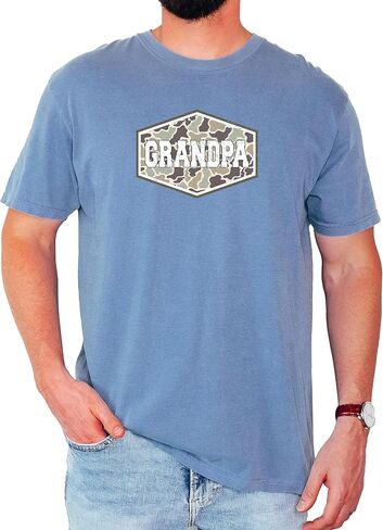 Dad Camo Shirt for Men Grandpa Graphic Tee Papa Unisex Military Camouflage Print T-Shirt - Each Saying Sold Separately in Saudi Arabia