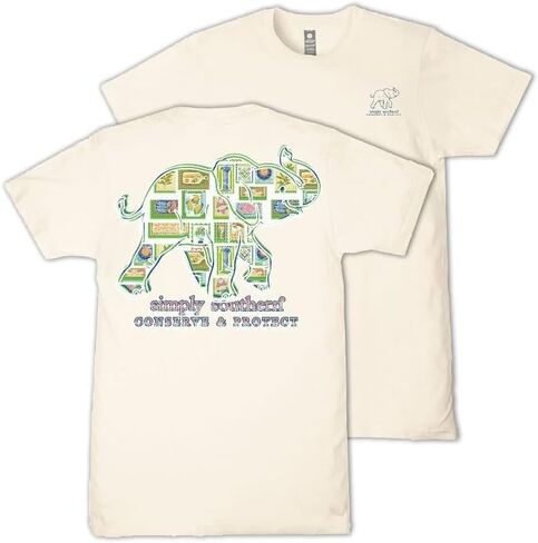Simply Southern Track Elephant - Mediterranean Postage Stamp Collage - Adult T-Shirt in Saudi Arabia