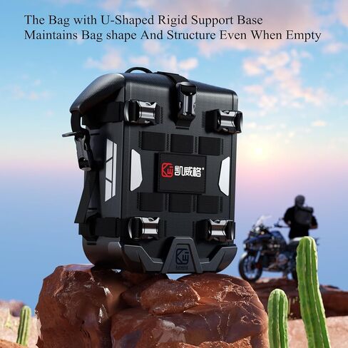Kewig Full Waterproof Motorcycle Bag for Front Bumper Side Frame Crash Bar, 5.5L TPU Motorcycle Riding Tools Accessories Luggage Bag with Rigid Support & Quick Release Shoulder Strap, Black, 1PC in Saudi Arabia
