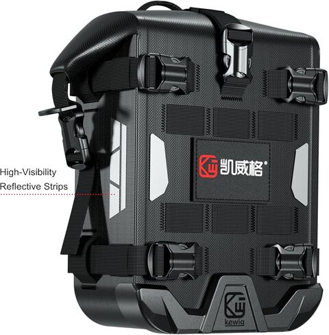 Kewig Full Waterproof Motorcycle Bag for Front Bumper Side Frame Crash Bar, 5.5L TPU Motorcycle Riding Tools Accessories Luggage Bag with Rigid Support & Quick Release Shoulder Strap, Black, 1PC in Saudi Arabia