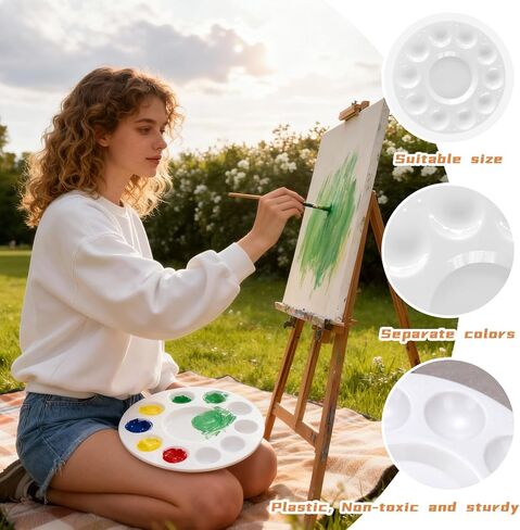 150 Pcs Paint Brushes Palettes Set 100 Pcs Nylon Painting Brush 50 Pcs Paint Tray Palettes for Acrylic Oil Watercolor Art Party, Gouache Tempera and Body Painting, Painting Brushes in Saudi Arabia