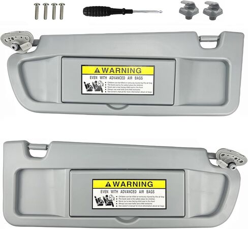 زوج من أقنعة الشمس اليسرى واليمنى مع مشابك ومسامير لسيارة Honda Civic 2006 2007 2008 2009 2010 2011 بديل أصلي OEM # 83280-SNA-A01ZA (رمادي داكن) in Kuwait