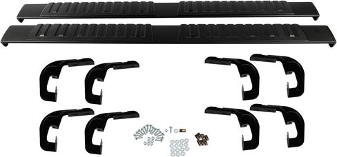 لوحات تشغيل مقاس 6.4 بوصة متوافقة مع 2009-2014 لسيارة Ford for F150 Super Crew Cab (4 أبواب بالحجم الكامل)، وقضبان خطوات جانبية مثبتة بمسامير، ومغطاة بالمسحوق وشريط Nerf عالي اللمعان (أسود) in Kuwait