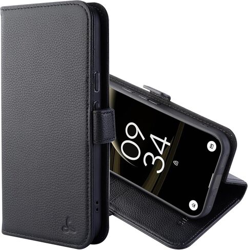 Snakehive Leather Wallet for Google Pixel 8a - Real Leather Wallet Phone Case - Genuine Leather and 3 Card Holder - Flip Folio Cover with Card Slot (Black) in Saudi Arabia