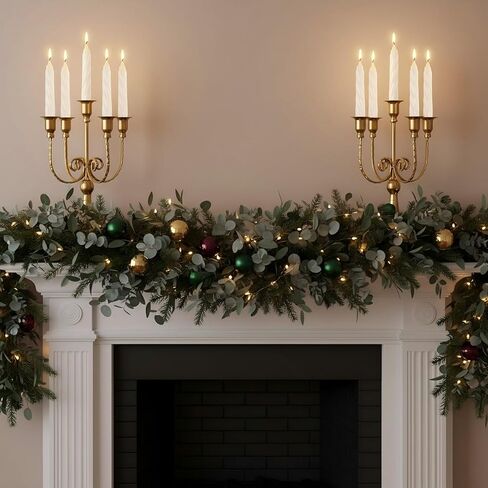 2Pcs Gold Candelabras Centerpieces for Tables, 11.8" Candlestick Holder for Taper Candles, 5 Arm Brass Candelabra Candle Holder for Wedding Centerpiece Decor Party Event Reception Decoration in Kuwait