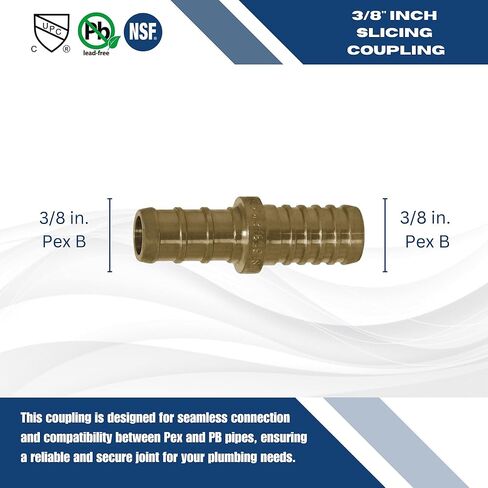 10 قطع XFITTING 3/8" Pex x 3/8" PB (البولي بوتيلين) وصلة توصيل مع حلقة، طقم إصلاح، Pex B in Kuwait