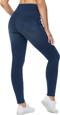 بنطلون جينز نسائي عالي الخصر من Origiwish بنطال جينز ضيق قابل للتمدد يمكن ارتداؤه على البطن مع جيوب in Kuwait