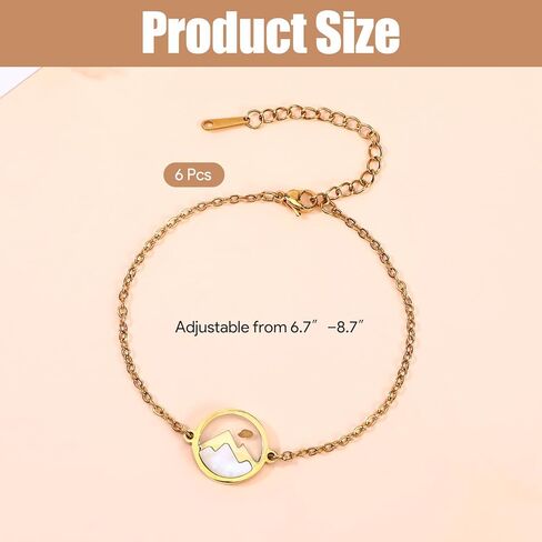 6 Pcs Mustard Seed Bracelet, Mustard Seed Gift, Golden Move Mountains Christian Bracelets for Women, Trendy Stuff for Catholic Christian Easter Christmas Birthday Graduation Gifts in Kuwait