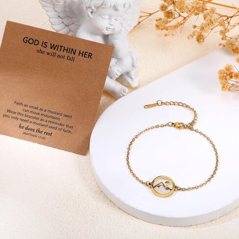 6 Pcs Mustard Seed Bracelet, Mustard Seed Gift, Golden Move Mountains Christian Bracelets for Women, Trendy Stuff for Catholic Christian Easter Christmas Birthday Graduation Gifts in Kuwait