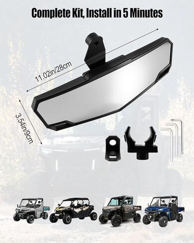 مرآة الرؤية الخلفية UTV تناسب CFMOTO UFORCE U10 U10 XL Pro 2025–2026 & ZForce 950 Sport & Trail 2023-2026، مرآة مركزية مقاومة للكسر مع مشبك وحامل مسمار، مرآة رؤية واسعة قابلة للتعديل in Kuwait