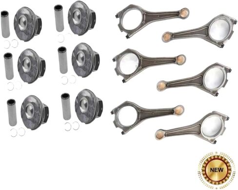 6 قطعة قضيب توصيل المحرك وحلقات مكبس المحرك لقطع غيار السيارات 3.0L AJ126 V6 306PS LR062617 in Kuwait