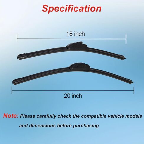 AUCERAMIC 20"+18" Windshield Wiper Blades Fit 1990-2001 for Toyota RAV4 Corolla Celica 1998-2000 for Honda Civic 2000-2007 for Ford Escape Hyundai Elantra in Saudi Arabia