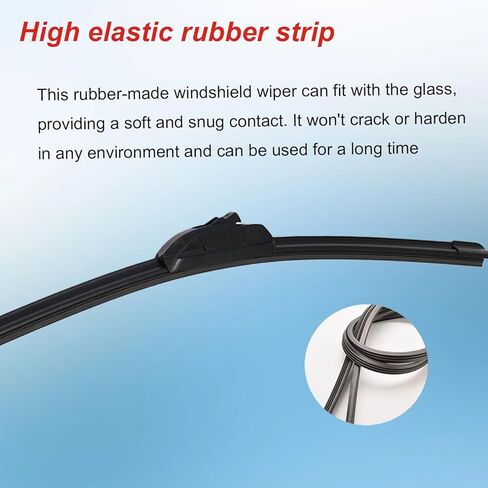 AUCERAMIC 20"+18" Windshield Wiper Blades Fit 1990-2001 for Toyota RAV4 Corolla Celica 1998-2000 for Honda Civic 2000-2007 for Ford Escape Hyundai Elantra in Saudi Arabia