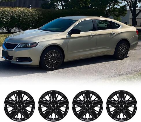 أغطية محور AUTOWIKI مقاس 18 بوصة لعام 2014-2020 Chevy Impala أغطية عجلات فولاذية مقاس 18 بوصة ملحقات السيارات أغطية إطارات العجلات مقاس 18 بوصة مثبتة بمسامير طلاء أسود 4 عبوات in Saudi Arabia