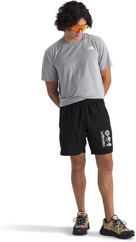 The North Face Men's 24/7 7" Graphic Short - Moisture Wicking, Elastic Waistband with Adjustable Drawcord, Hand Pockets in Saudi Arabia