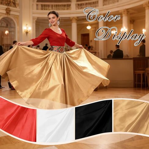 4PCS Satin Maxi Skirt for Women Circle Dance Skirts Ankle Length Long Skirt Women for Flamenco Belly Dance Party in Saudi Arabia