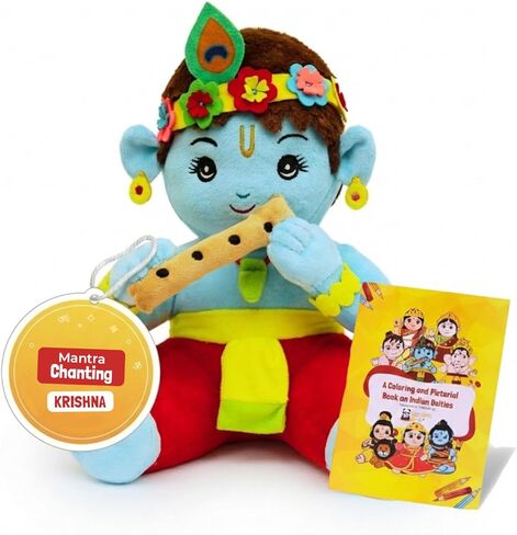 Panda's Box Mantras Chanting Musical Baby Krishna, Hanuman & Ganesha (Pack of 3) Plush Toys I Best Gift for Kids. in Saudi Arabia