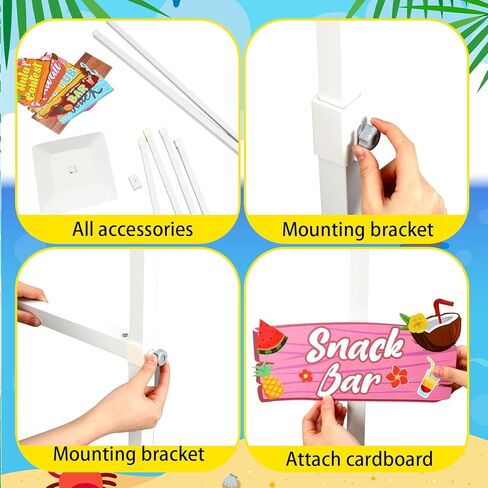 LEIFIDE Adjustable Hawaiian Leis Holder Stand with Base 11 Luau Party Welcome Signs Summer Tropical Decoration Hawaiian Party Directions Signs Display Rack for Tropical Flower Lei Garland Wreath Shows in Saudi Arabia