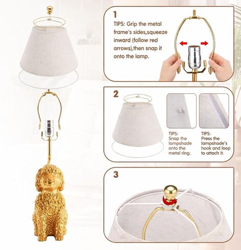 Tuanse 1 Pack Dog Table Lamp 22 Inch Golden Doodle Dog Shape Resin Desk Lamp White Polyester Shade Farmhouse Cute Retro Rustic Nightstand for Bedside Bedroom Home Living Room Decoration in Saudi Arabia