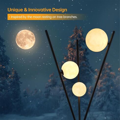 Floor Lamps for Living Room - Tall Floor Lamp 3D Printed Standing Lamp Modern Bedroom Floor Lamp Large Moon Floor Lamp with Remote Tripod Floor Lamp for Living Room,Bedroom,Office in Saudi Arabia