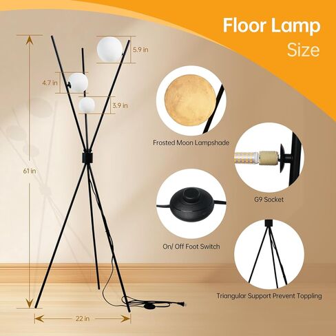 Floor Lamps for Living Room - Tall Floor Lamp 3D Printed Standing Lamp Modern Bedroom Floor Lamp Large Moon Floor Lamp with Remote Tripod Floor Lamp for Living Room,Bedroom,Office in Saudi Arabia