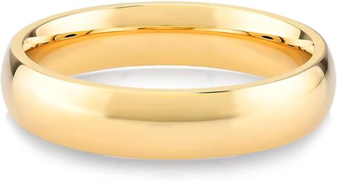 JEWEE DIAMOND 14k 18k Gold 4 MM Wedding Band, Classic 4mm Dome Band Ring, Plain Gold Band Ring, Curve His Her Matching Wedding Bands, Custom Inside Engrave Name Date, Comfort Fit Bands Men Women in Saudi Arabia