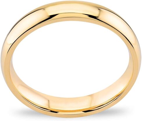 JEWEE DIAMOND 14k 18k Gold 4 MM Wedding Band, Classic 4mm Dome Band Ring, Plain Gold Band Ring, Curve His Her Matching Wedding Bands, Custom Inside Engrave Name Date, Comfort Fit Bands Men Women in Saudi Arabia