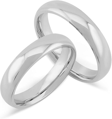 JEWEE DIAMOND 14k 18k Gold 4 MM Wedding Band, Classic 4mm Dome Band Ring, Plain Gold Band Ring, Curve His Her Matching Wedding Bands, Custom Inside Engrave Name Date, Comfort Fit Bands Men Women in Saudi Arabia