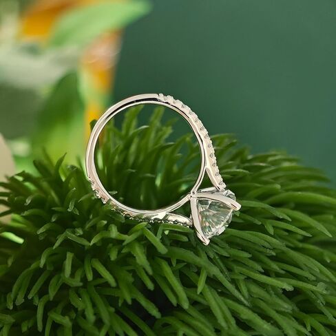 14K White Gold Oval Cut Moissanite Rings 4 Carat Oval Engagement Ring Classic 4-Prong 4CT Moissanite Engagement Ring for Women in Kuwait