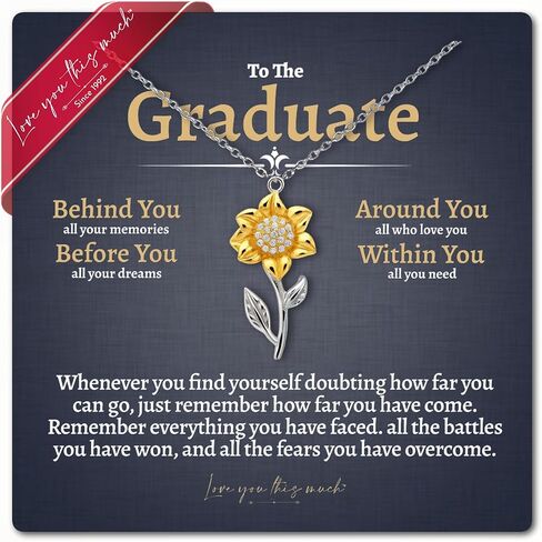 Love You This Much To The Graduate Sunflower Bracelet, Graduation Gift for Her, College Graduation, High School Graduation, Daughter Graduating in Saudi Arabia