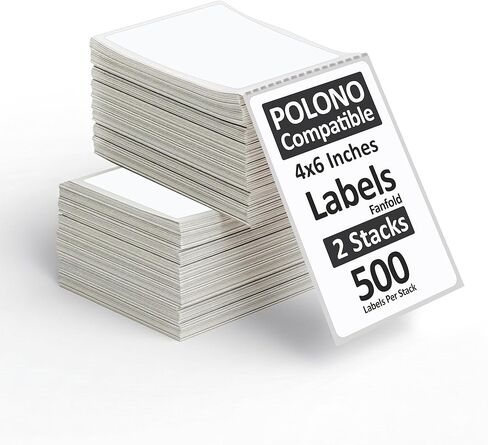 ملصقات شحن حرارية مقاس 4 × 6 بوصات - 500 ملصق لكل مجموعة - متوافقة مباشرة مع طابعة ملصقات Polono PL80E ونماذج Polono الأخرى in Kuwait