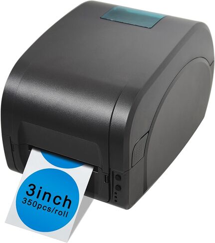 ملصقات حرارية مباشرة مقاس 3 بوصات، ملصقات حرارية ذاتية اللصق ذات رموز ملونة متعددة الأغراض للأعمال باللون الأزرق المستدير، 350 ملصقًا لكل لفة in Kuwait