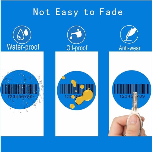 ملصقات حرارية مباشرة مقاس 3 بوصات، ملصقات حرارية ذاتية اللصق ذات رموز ملونة متعددة الأغراض للأعمال باللون الأزرق المستدير، 350 ملصقًا لكل لفة in Kuwait