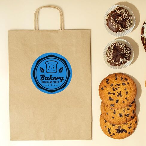 ملصقات حرارية مباشرة مقاس 3 بوصات، ملصقات حرارية ذاتية اللصق ذات رموز ملونة متعددة الأغراض للأعمال باللون الأزرق المستدير، 350 ملصقًا لكل لفة in Kuwait